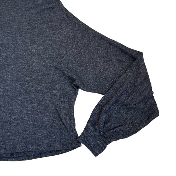Free People We The Free Sz S Charcoal Skyline Thermal Top Sweater Off-shoulder - Picture 9 of 16